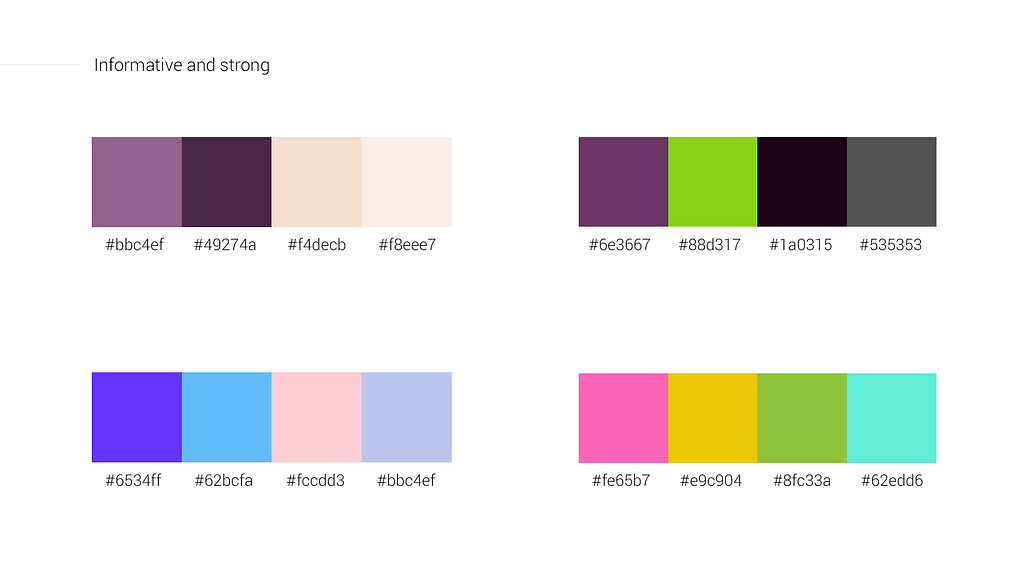 Informative and strong color palettes