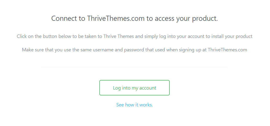 log into account in thrive product manager