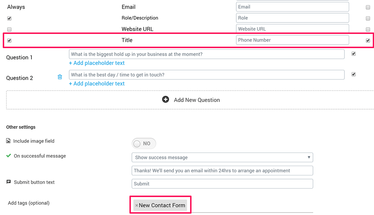 Thrive Ovation contact form