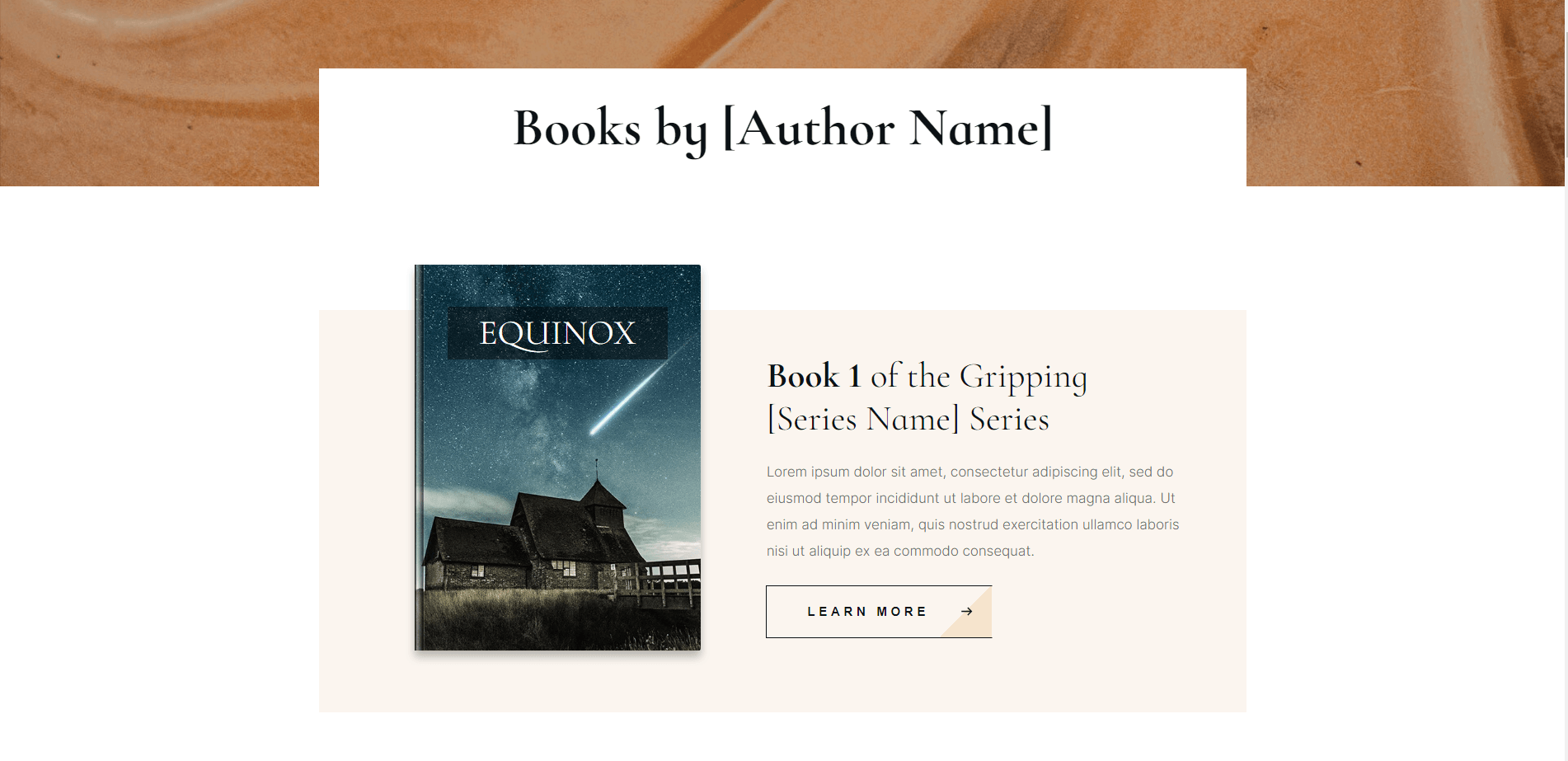 Snippet of the books overview page template in Bookwise