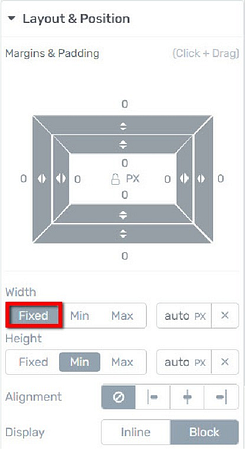 Thrive visual editor fixed width