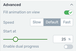 Progress Bar element 'Advanced' display options