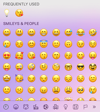 Emoji picker on Mac