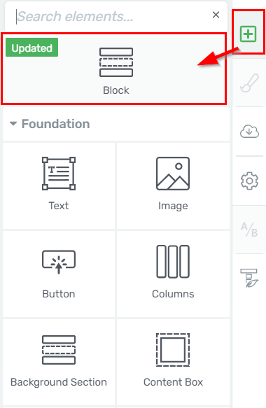 Adding a block element to your canvas