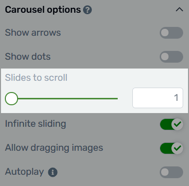 Choosing how many slides to scroll with each click of the carousel arrows