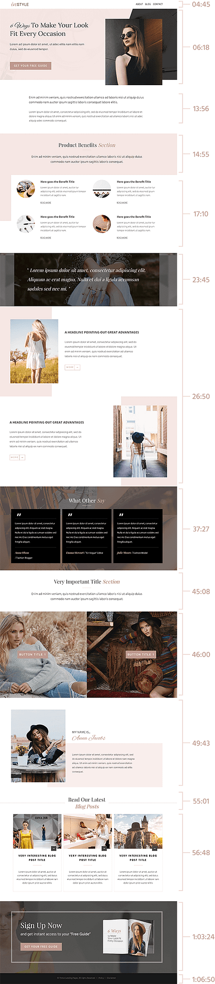 chic magazine page template