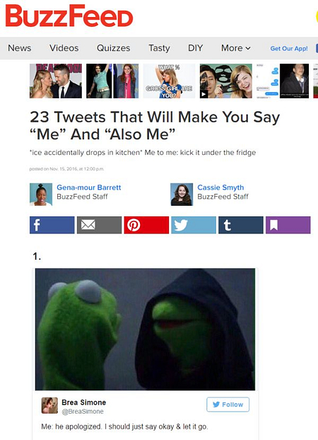 Buzzfeed's listicle without an intro
