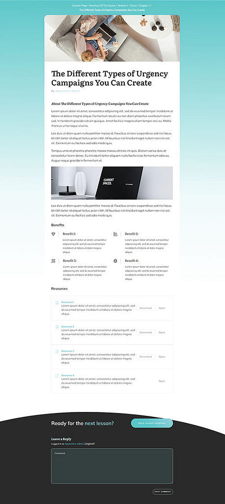 Gradient Boxed Text Lesson