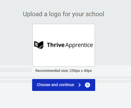 Uploading a school logo in Thrive Apprentice