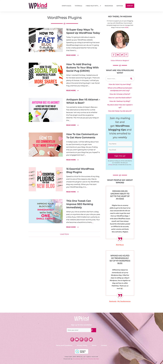 WPkind category page Thrive Theme Builder sidebar design example