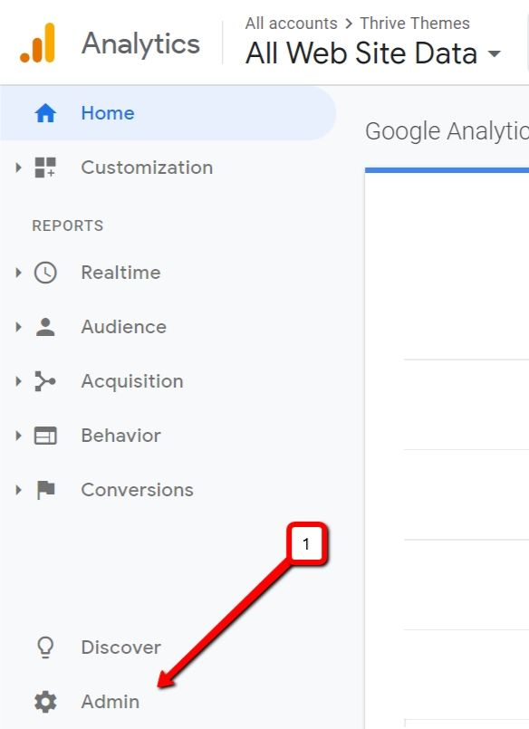 Google Analytics conversion tracking step 1