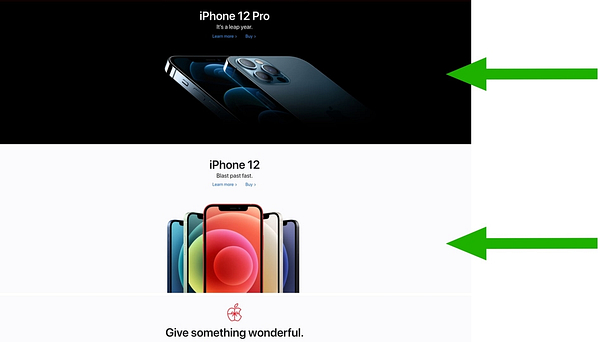 Contrast in background on Apple.com