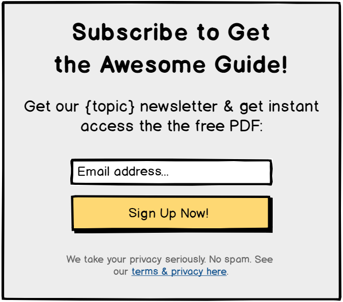 Opt-in form with "Subscribe to get..." in the title