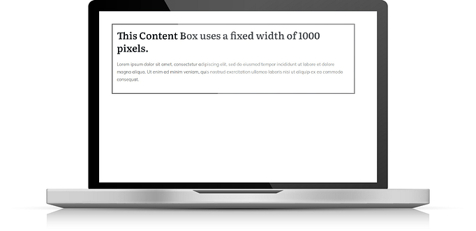Fixed width content box desktop