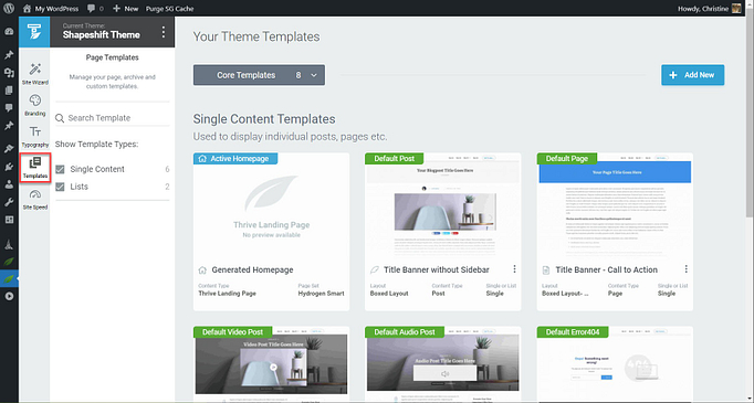 thrive theme builder templates