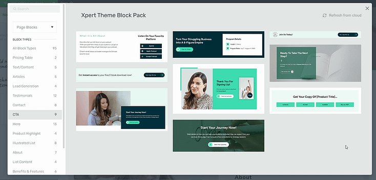 CTA Section from Xpert Block Template pack. Xpert is a Thrive Theme Builder theme for online coaches
