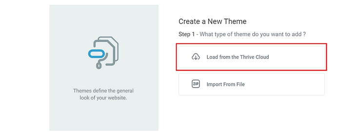 How to load a new theme from the Thrive Cloud