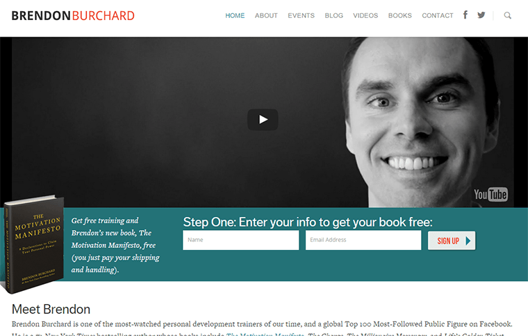 Brendon Burchard opt in offer page
