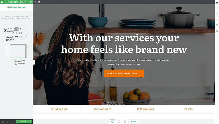 The “Homepage – Local Business” homepage template