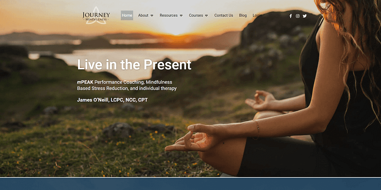Journey Mindfulness homepage