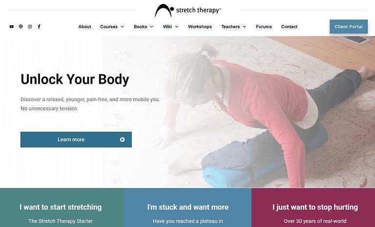 Stretch Therapy fitness website