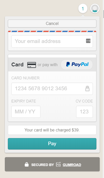Payment with Gumroad payment with Gumroad