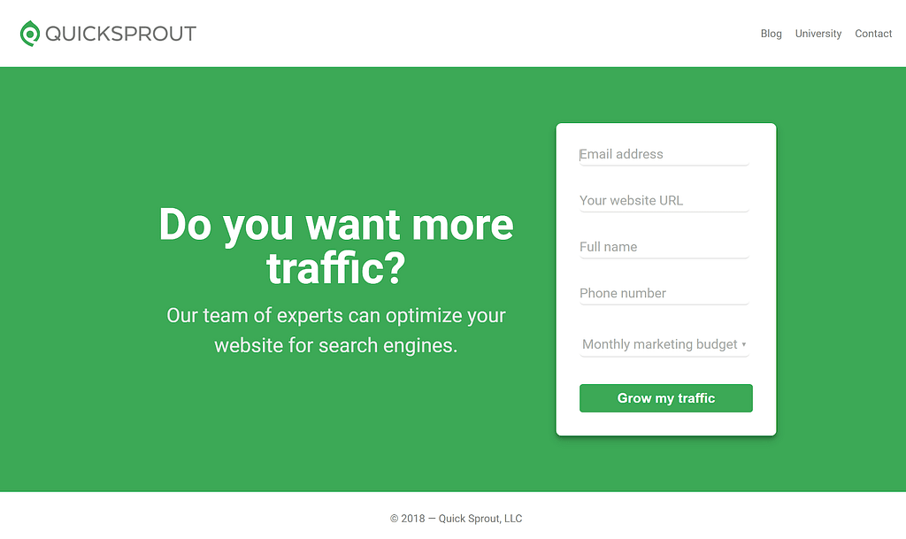 Call-to-action examples Quicksprout