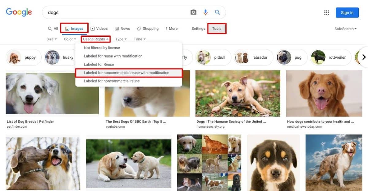 Google Creative Common Search