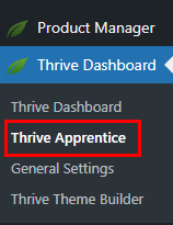 Finding Thrive Apprentice in the WordPress Dashboard