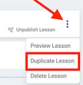 Duplicate Courses & Lessons