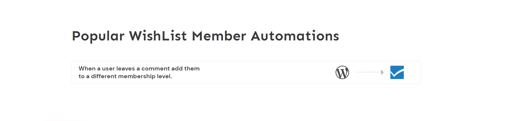 Snapshot of an Wishlist Member automation in Thrive Automator