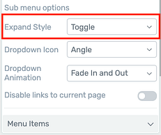 Vertical Menu 'Expand Style' options