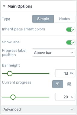 Simple Progress Bar display options