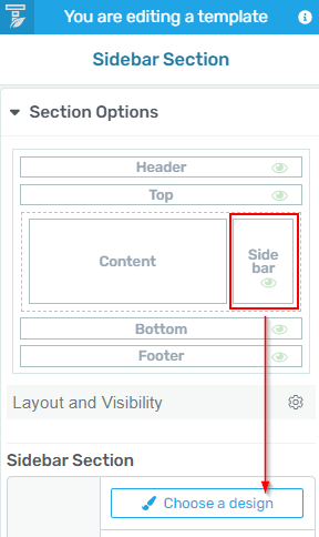 Click on the sidebar diagram in the left sidebar and then click the "Choose a design" option that appears