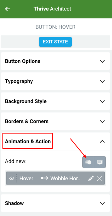 New Hover Animations Thrive Architect