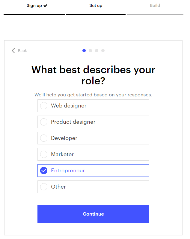 Webflow onboarding questions - describe your role