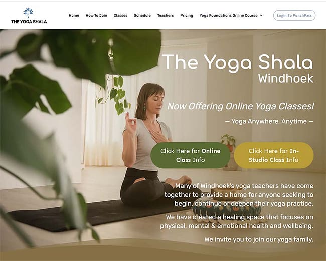 The Yoga Shala homepage