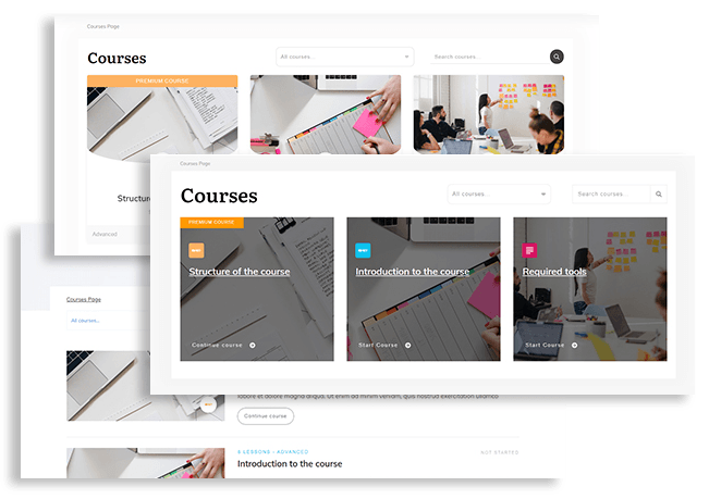 Course List templates available in Thrive Apprentice