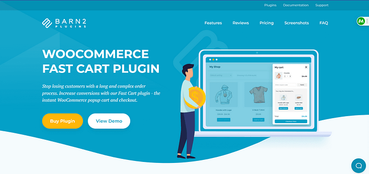 Screenshot of WooCommerce Fast Cart product page