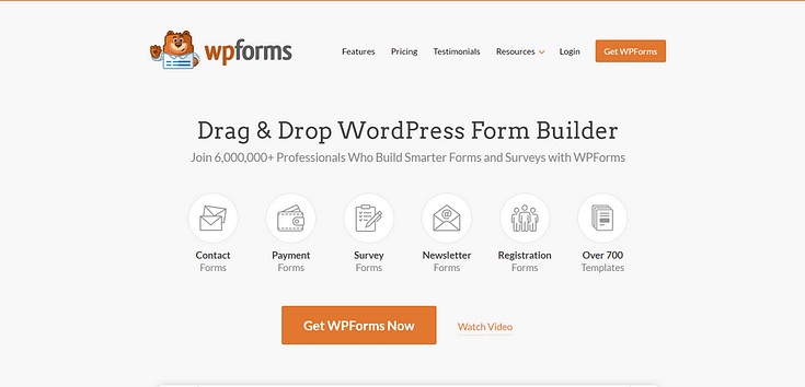 WPForms landing page templates
