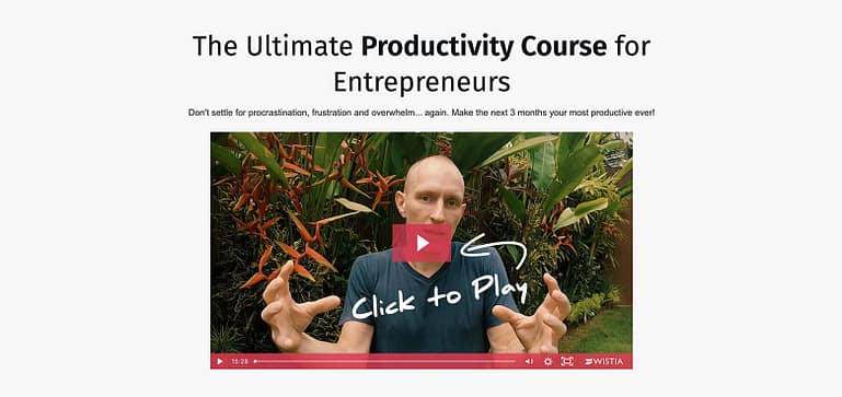 ActiveGrowth focus and action productivity course sales page