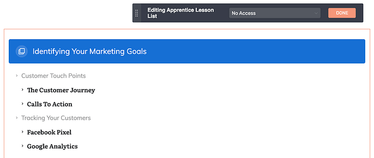 How to customize the Apprentice Lesson List element "No Access" state