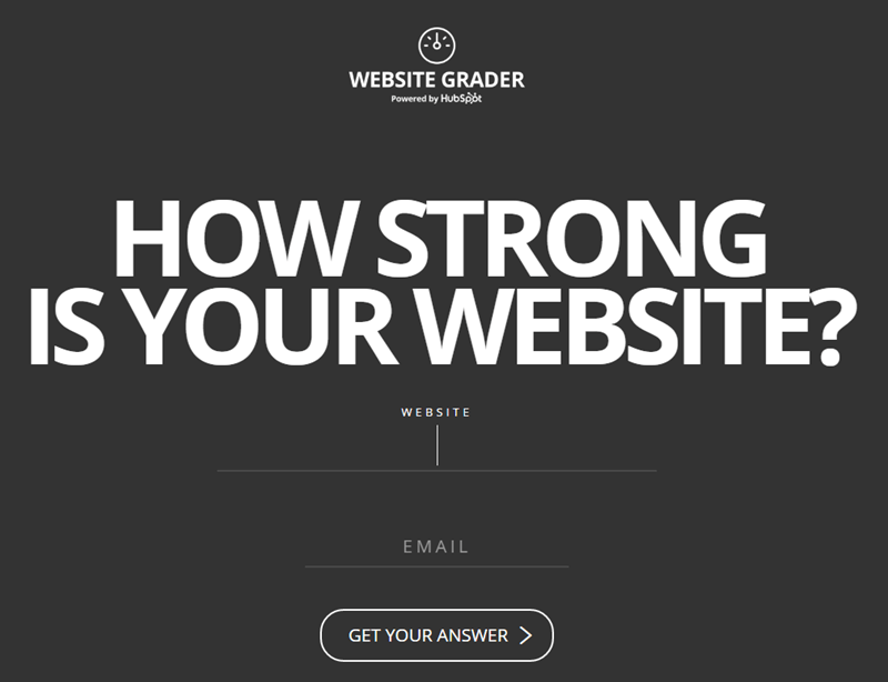 Website grader opt-in page example