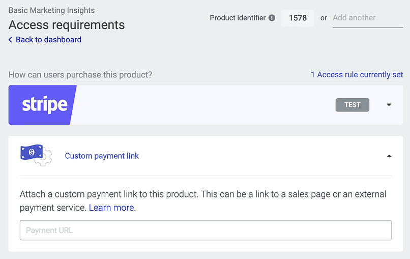 Custom payment links in Apprentice
