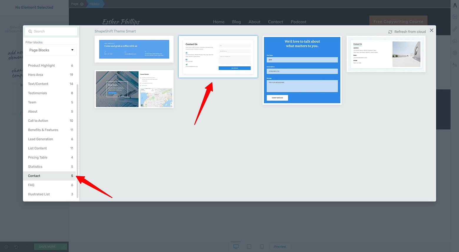 Block-Element-Contact-Form-Template-Example "Contact" category Block element template example