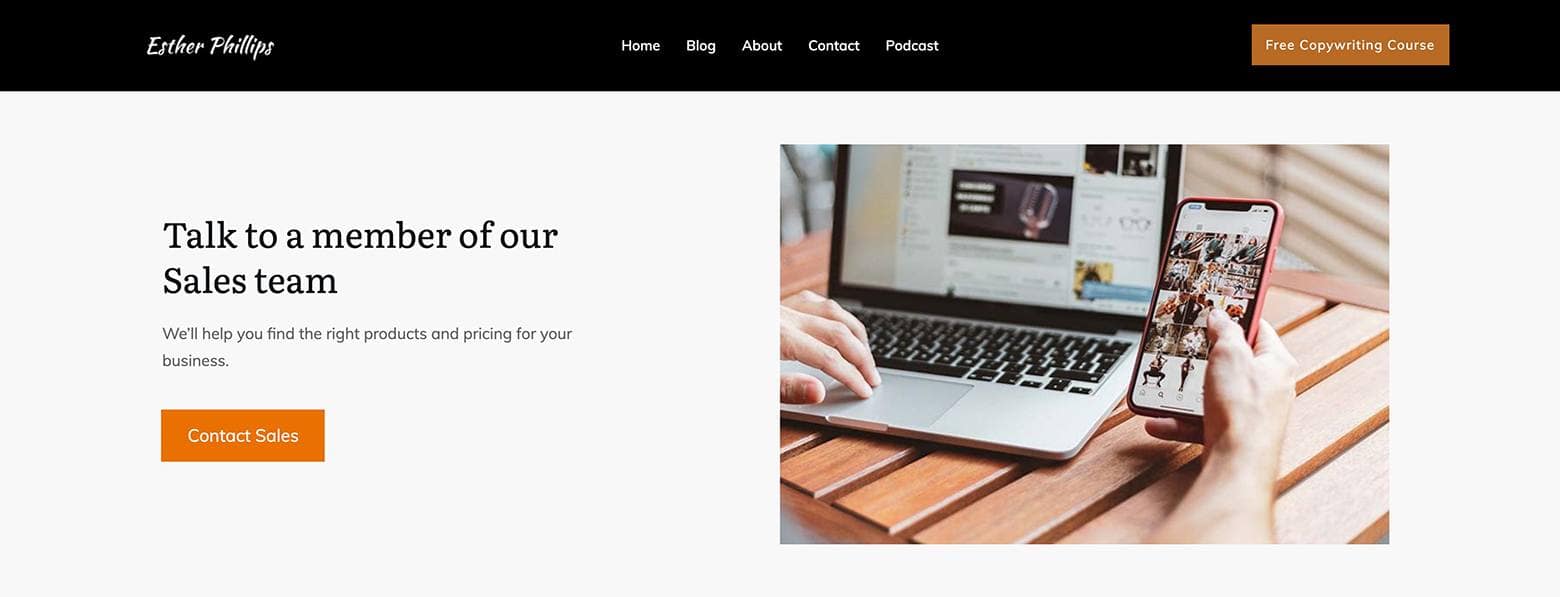 High-Tech-Hero-Area-text-customization Customize your "Hero Area" Block template text and image content