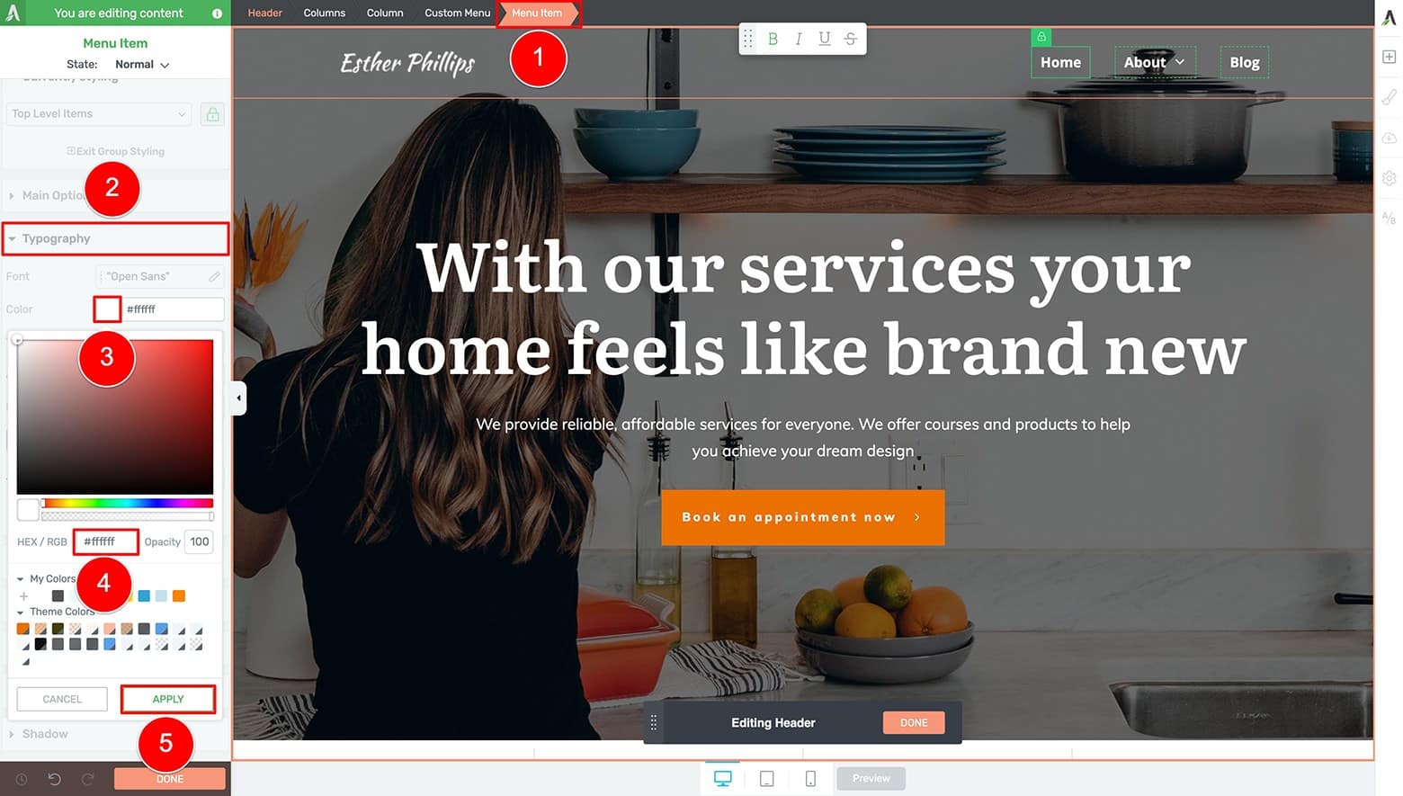 Customize-Your-Header-Custom-Menu-Text-Color Change your Menu Item colors