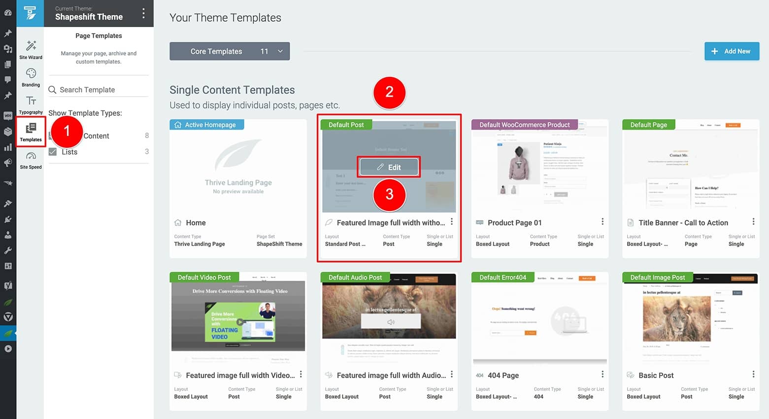 Thrive-Theme-Builder-Templates-Dashboard select a theme template to edit