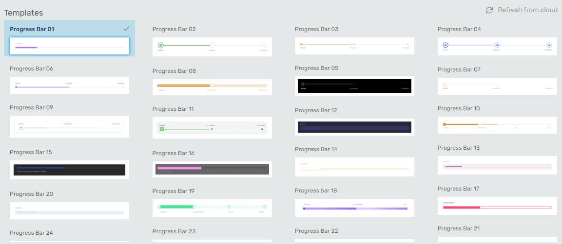 WordPress Progress Bars - Image 06 Professional template designs available for the WordPress progress bar