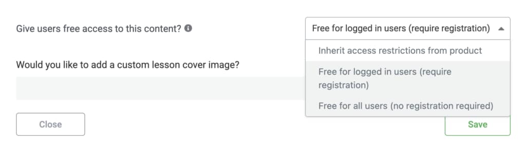 Select the audience whom you want to offer the lesson for free.